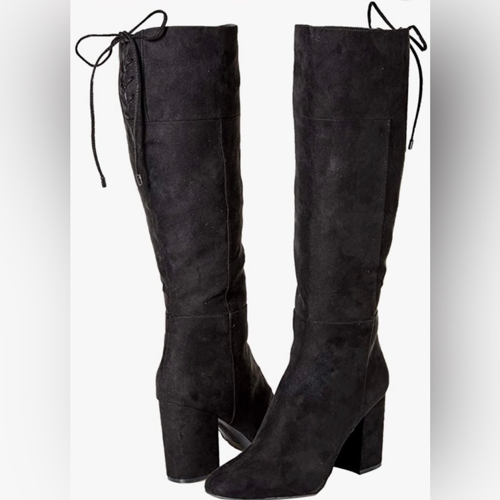 Kenneth Cole Reaction Women’s Corrie Lace Knee High Boot- Black Suede size 11